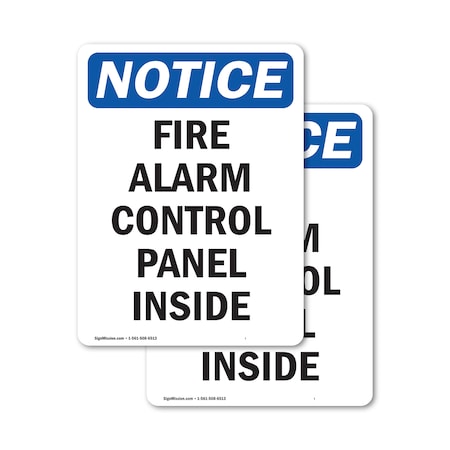 Signmission Fire Alarm Control Panel Inside, 7 in W x Rectangle, Vinyl Decal OS-2PACK-NS-D-710-V-12520